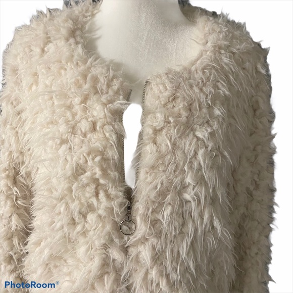 CANDIES SHERPA JACKET Cream Size small - Picture 2 of 8